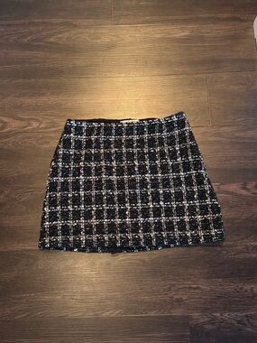 A&F Black & White Tweed Mini Skirt